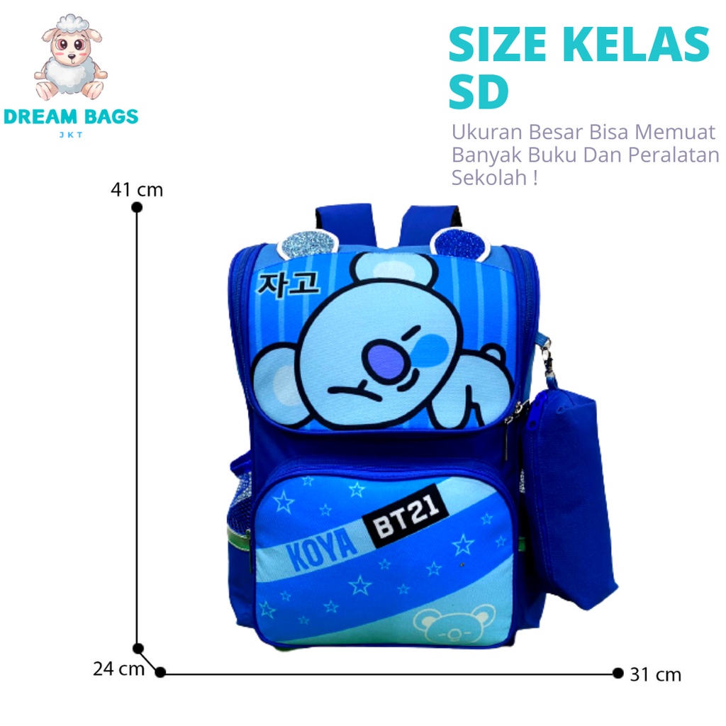 DREAM BAGS Tas Ransel Anak Karakter BT21 DB-2009 Tas Anak SD