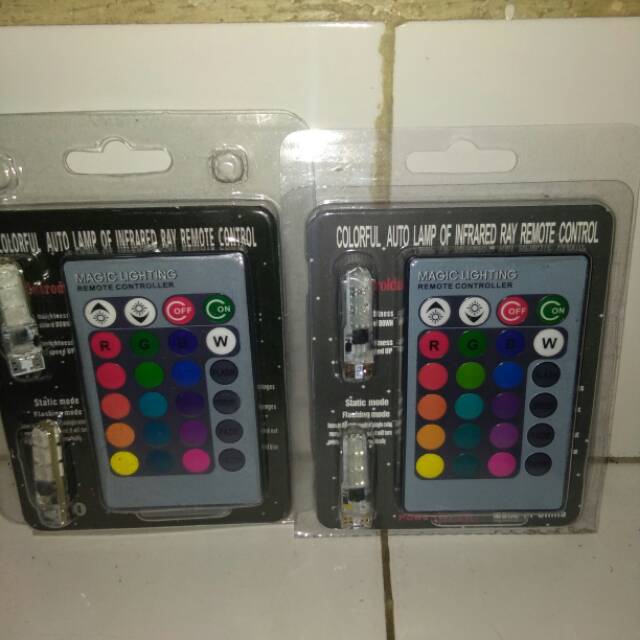 Lampu senja/kota remot RGB soket T10