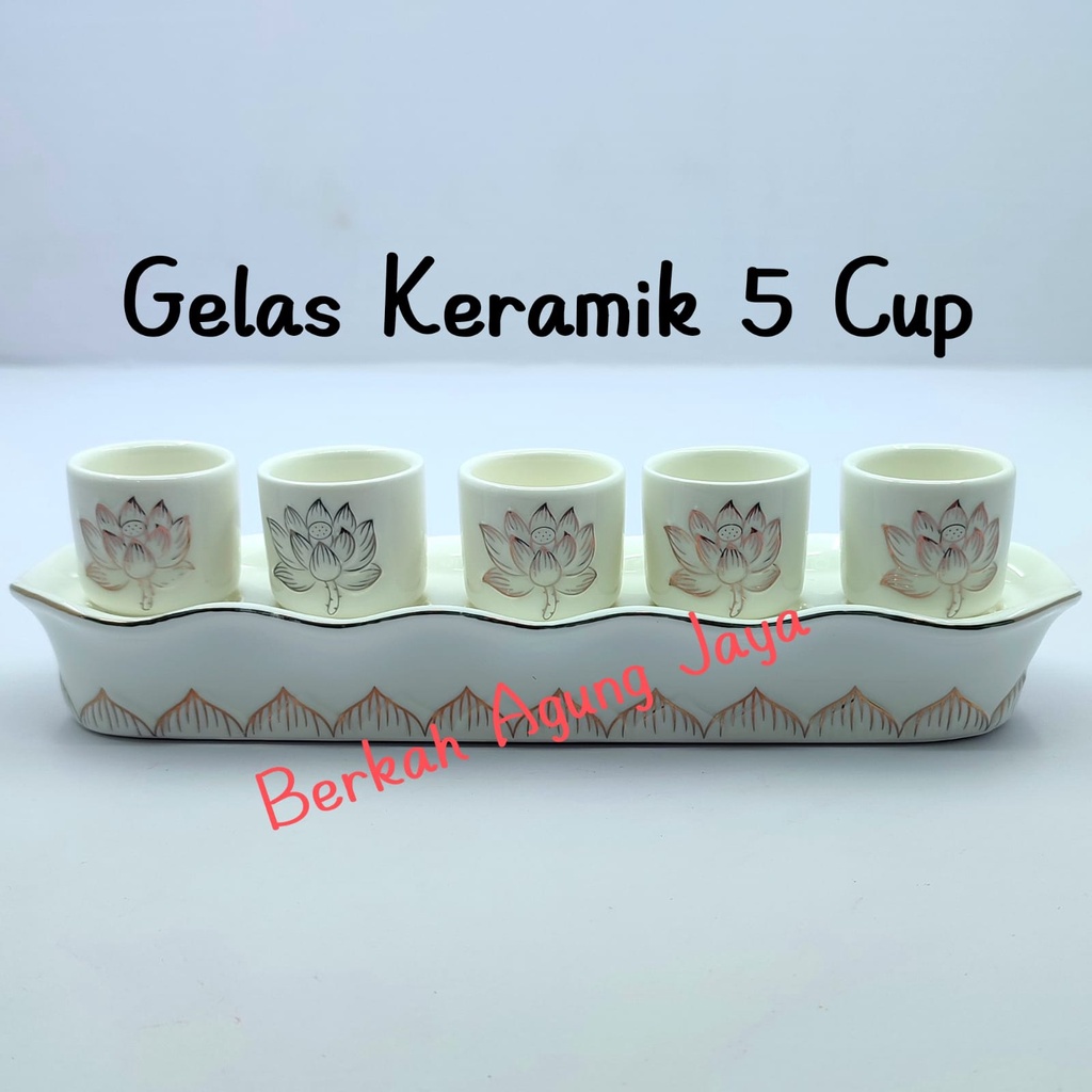 Gelas Sembahyang 5 cup keramik