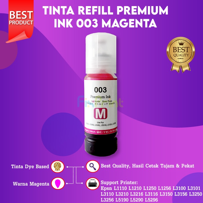 Tinta Botol 003 001 Refill Epson L1110 L1210 L3110 L3210 L3150 L4150 L4160 L5190 L6160 L6170 L6190