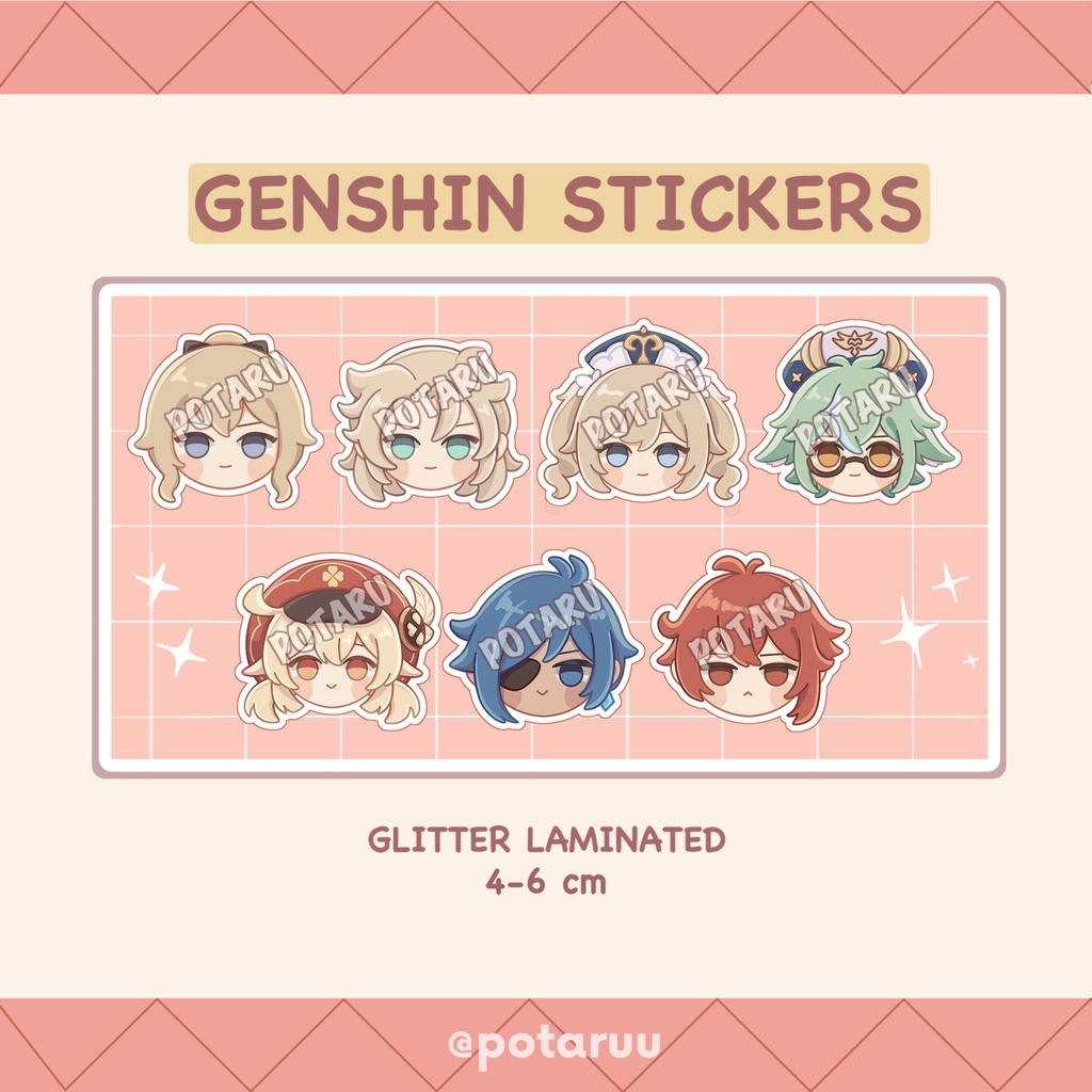 

[potaru] Sticker Genshin Impact Glitter Die Cut C | Jean Albedo Barbara Sucrose Klee Diluc Kaeya