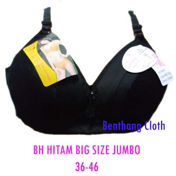 BH Bra Wanita JUMBO Renda Brukat HITAM 36-46