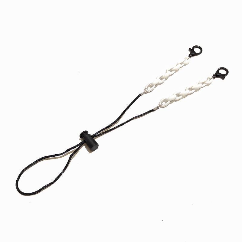 2 in 1 Kalung Strap Mask + Connector Masker Hijab Gratis Stopper Alice Acrilic Chain &amp; Link Rantai