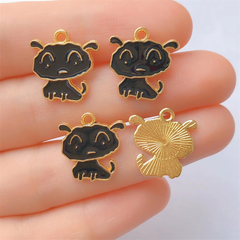 4pcs Liontin Kalung Anting Gelang Charms Bentuk Anjing Bahan Alloy Untuk Wanita