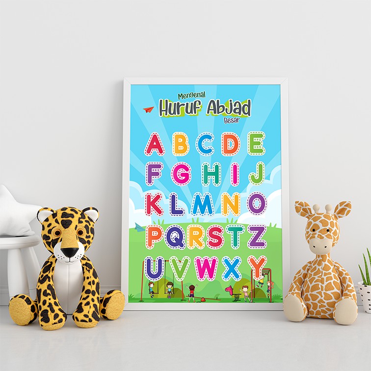 Poster Edukasi Anak TK Mengenal Huruf Abjad Besar