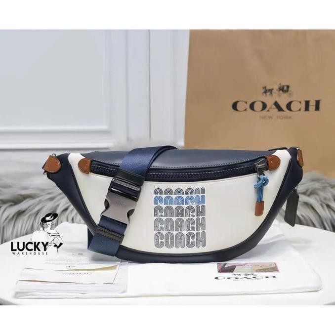 -SIAP KIRIM- COACH RIVINGTON BELT BAG WITH COACH PRINT - ORIGINAL 100%