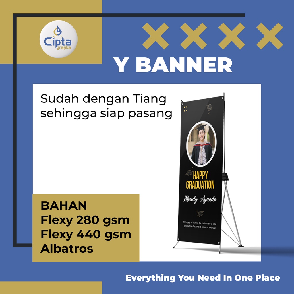 Y BANNER 60 X 160 CM ( PAKET BANNER + TIANG )