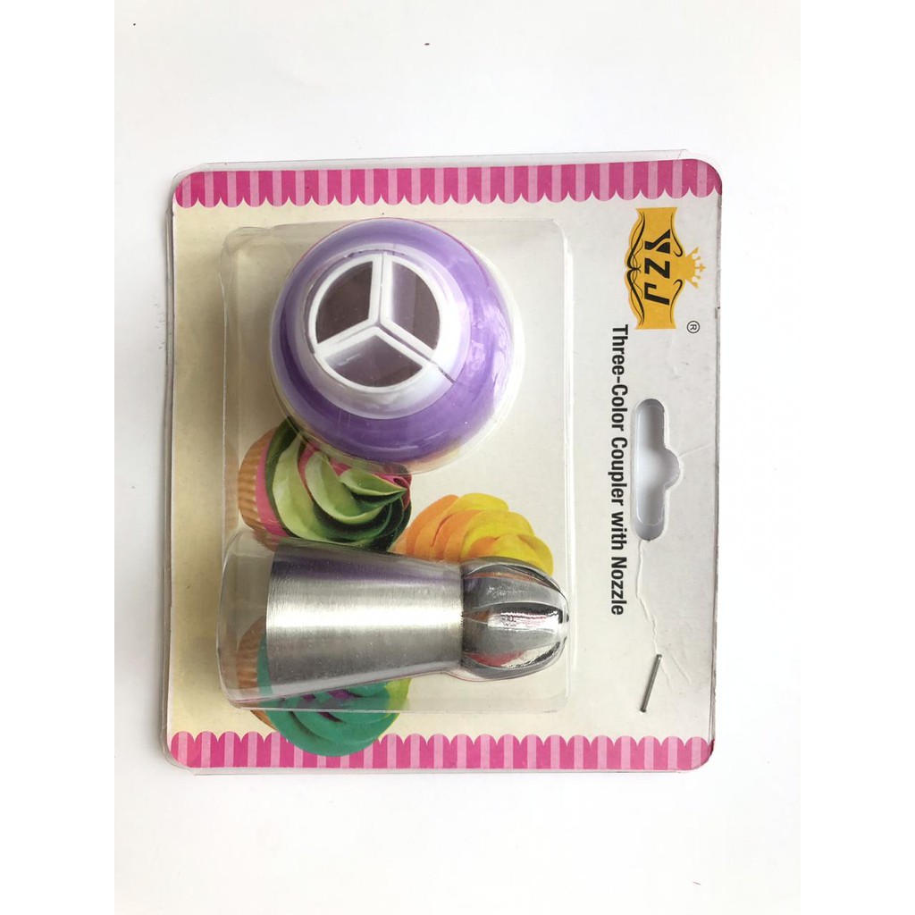 Spuit Connector /Spuit 3 Warna /Alat Hias kue /Cake Tools Art