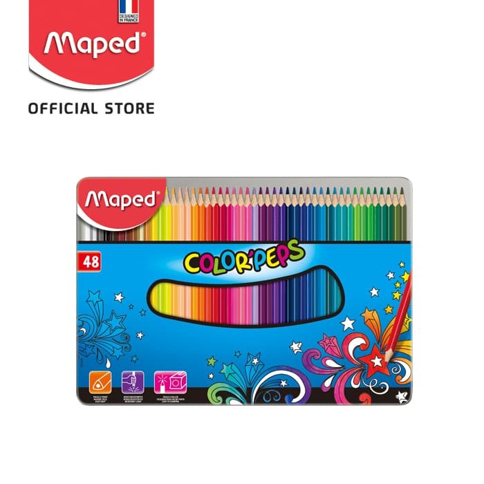 

WARNAPENSIL- MAPED PENSIL WARNA COLOR PEPS 48' - METAL BOX -PENSIL WARNA