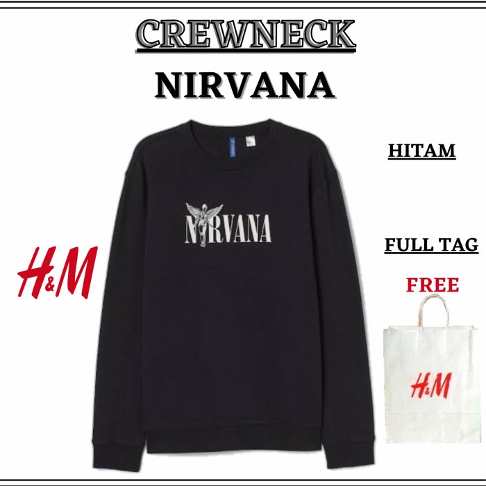 

BISA COD Crewneck H&M Nirvana, Jaket Sweater HnM Pria Wanita Full Tag -PAPERBAG - M MURAH