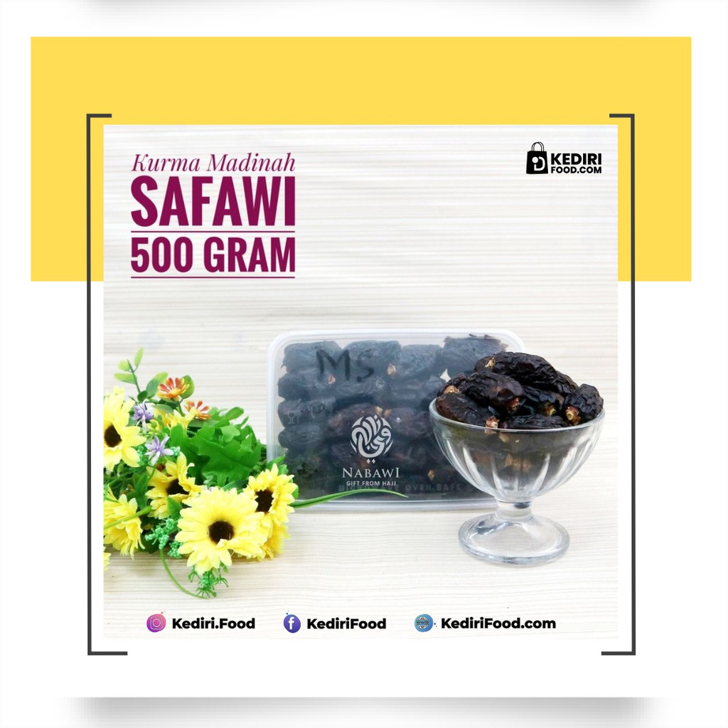 

Kurma Madinah Safawi 500 Gram | Kediri Food menyediakan berbagai macam camilan oleh oleh haji umroh