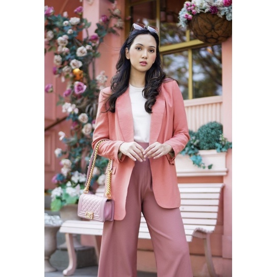 New Benang Jarum Buttonscarves Coral Kara Blazer