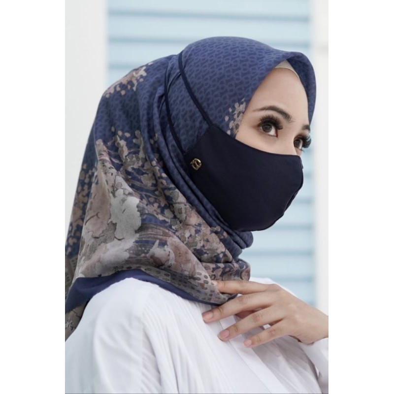 BUTTONSCARVES BS Everyday Mask by Button Scarves Masker Scarf Hijab (NAVY)