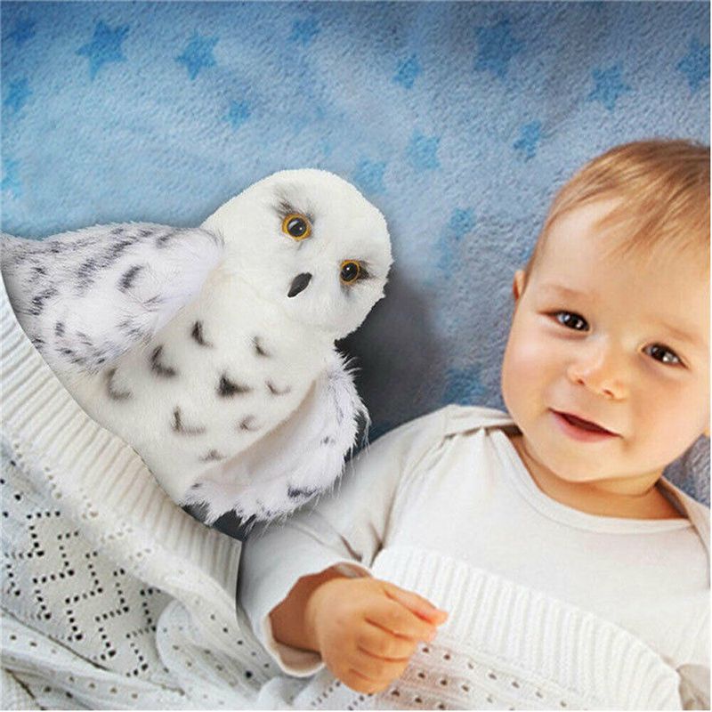 30cm Cute Wizard Snowy Owl Plush Toy Soft Stuffed Vivid Realistic Animal Xmas Gift