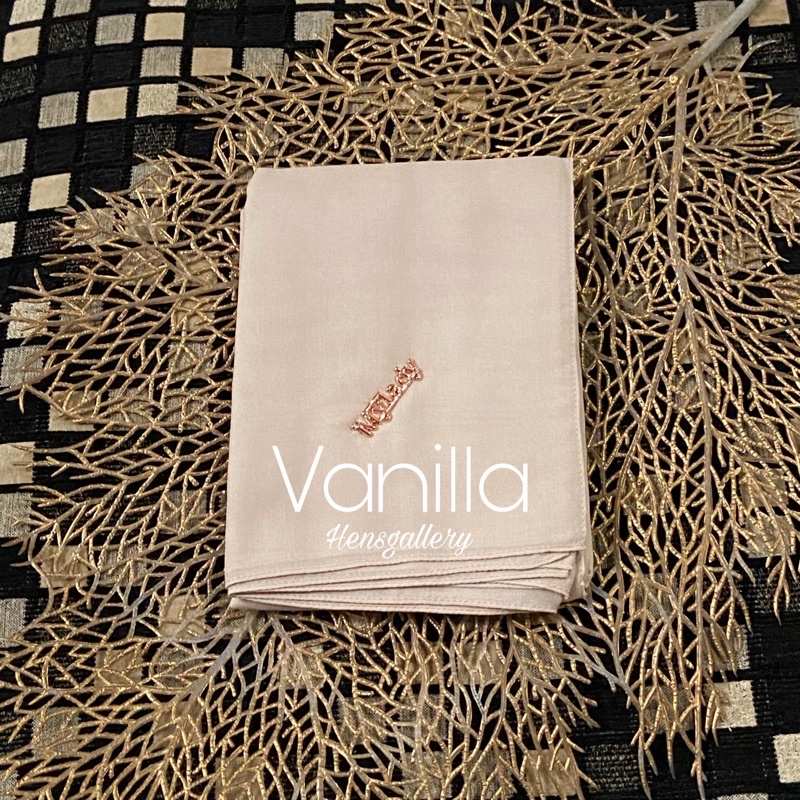 Part 1 Mylady Hijab Plain Voal Ultrafine by Myladyhijab dark mustard silver broken white optic white-VANILLA