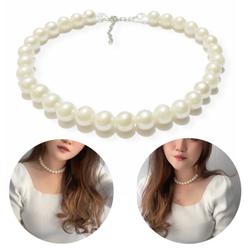 Kirei Big Pearl Korean Necklace Kalung Mutiara Korea