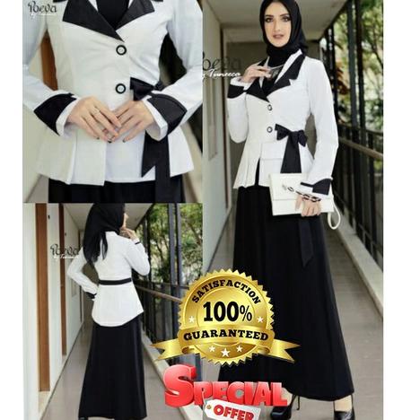 Gamis PDH / Gamis PDH wanita guru / Gamis PDH hitam putih / Gamis PDH / Gamis PDH TOYOBO premium / g