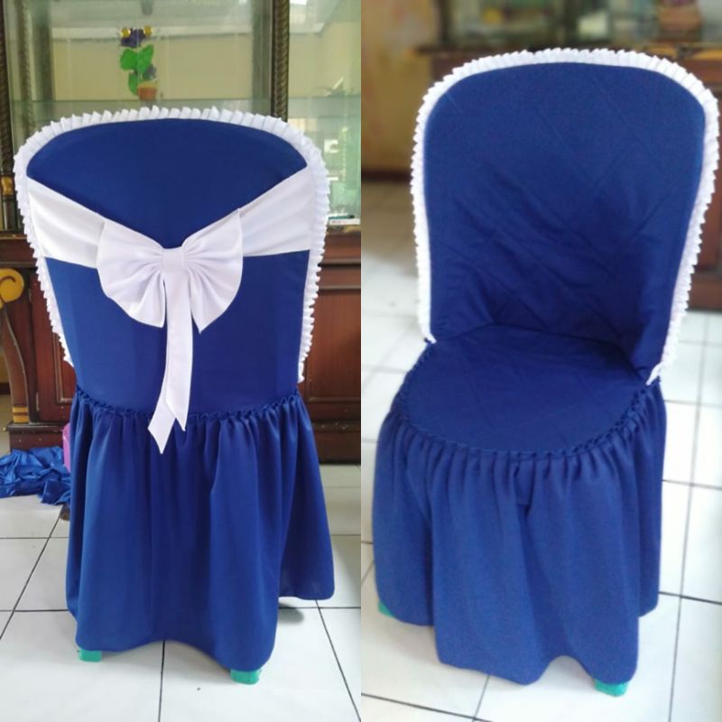 Sarung Kursi Napoly ada pita+busa kain lotto tebal