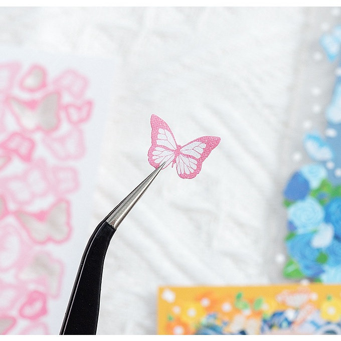 Butterfly Stiker Motif Kupu-Kupu Untuk Dekorasi Buku Catatan / Scrapbook DIY