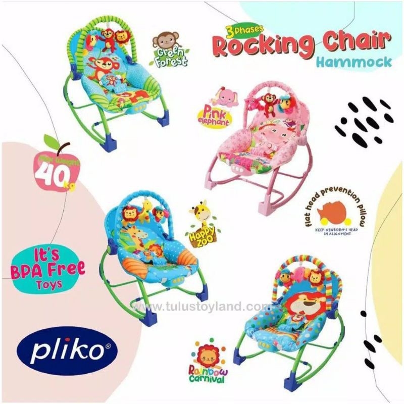 Pliko baby bouncer 3 phase rocking chair hammock getar / hadiah kado bayi baru lahir