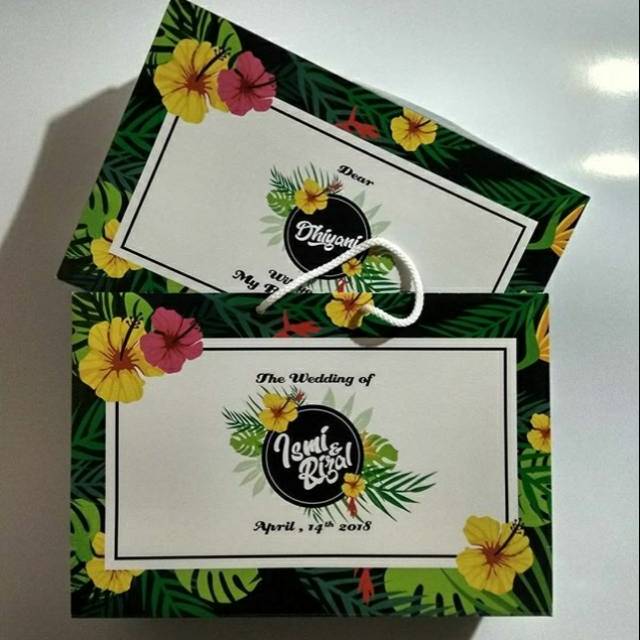 Paket Paperbag  / Totebag + Box Bridesmaid Wedding / Birthday CUSTOM Minimal 5 pcs