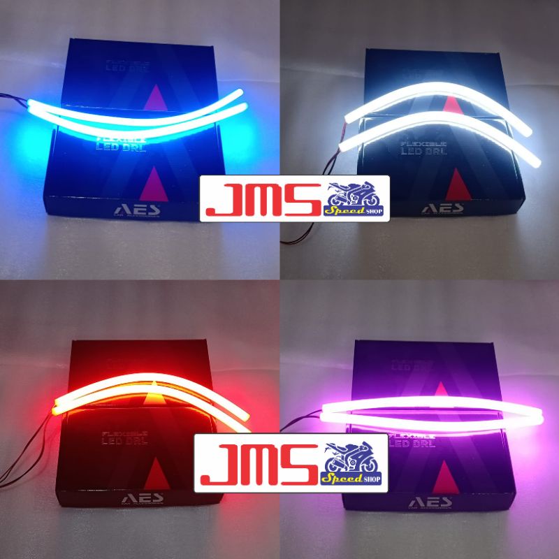 lampu alis drl led bull aes ukuran 30/60 cm putih biru merah hijau universal nmax aerox pcx vario fu