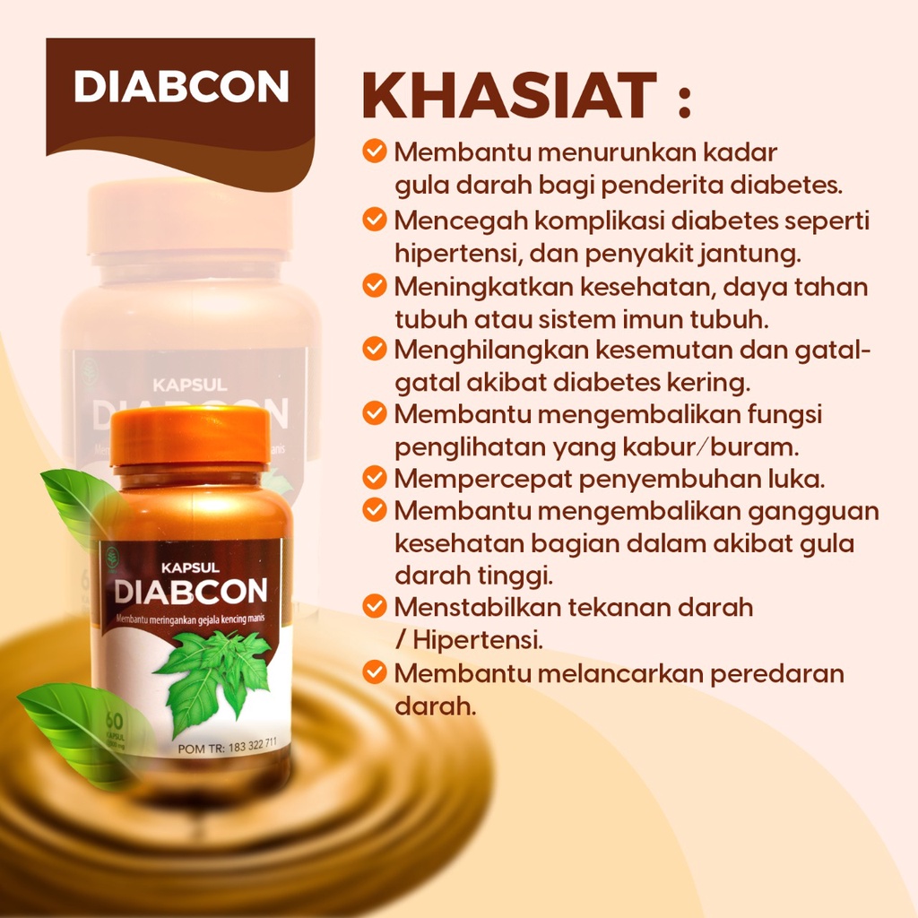 ORIGINAL Kapsul Diabcon Obat Gula Darah Tinggi, Atasi Diabetes Kencing Manis Terbaik