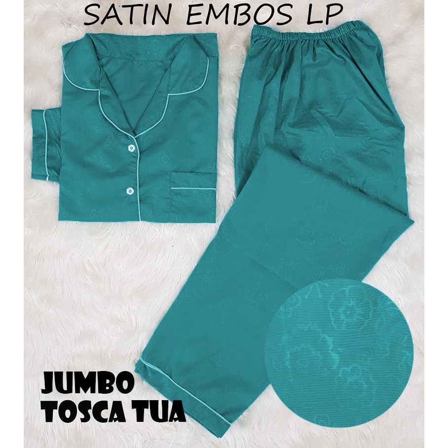 HipNop SATIN EMBOS PIYAMA JUMBO BAJU TIDUR WANITA BIG SIZE PIYAMA CEWEK BAJU TIDUR CEWEK MIX