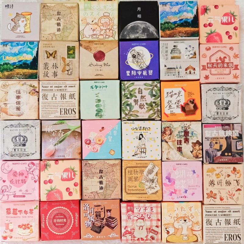 

(SHISHIMI) ECER sticker aesthethic vintage bahan kertas murah untuk catatan sekolah Part 2