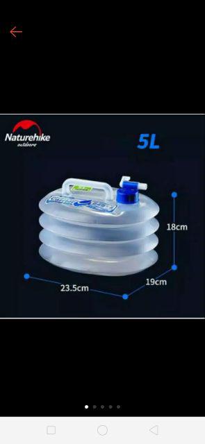 Portable Water Naturehike 5l Jerigen Penampung Air Lipat Hiking Camping Outdoor