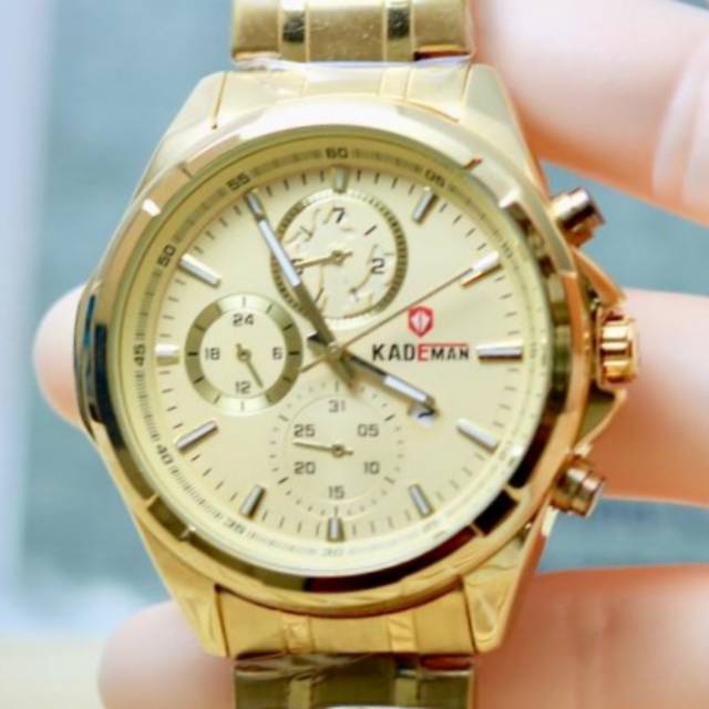 Jam Tangan Pria KADEMAN KDM432-Gold. ORIGINAL - Water Resistant 30M.