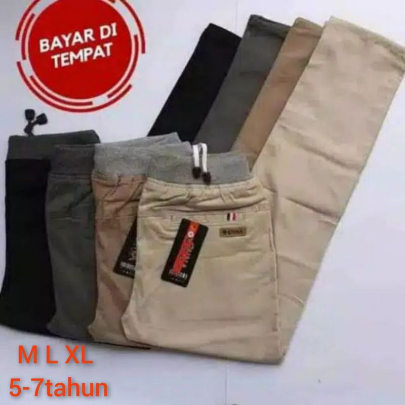 [ TERLARIS ]Celana Panjang Anak laki laki harian chinos murah umur  4 / 5 / 6  tahun bahan katun drill