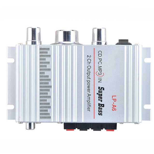 (100% BARANG ORI) Lepy HiFi Mini Stereo Amplifier Treble Bass Booster 2A 12V - LP-A6