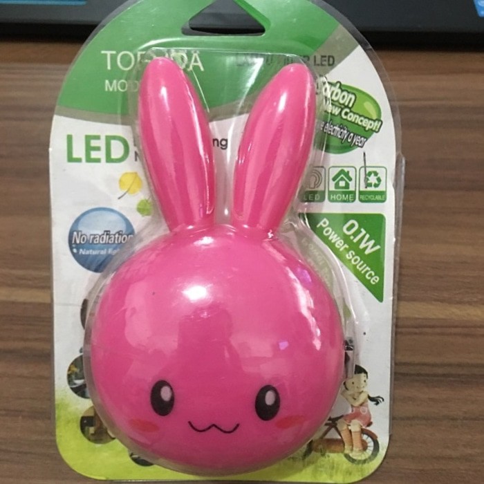 Lampu Tidur LED Hemat Energi 0.1W Hello Kitty Pink Biru Hijau Tofuda