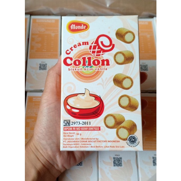 

agen distributor makanan ringan snack wafer biskuit collon monde vanila box murah