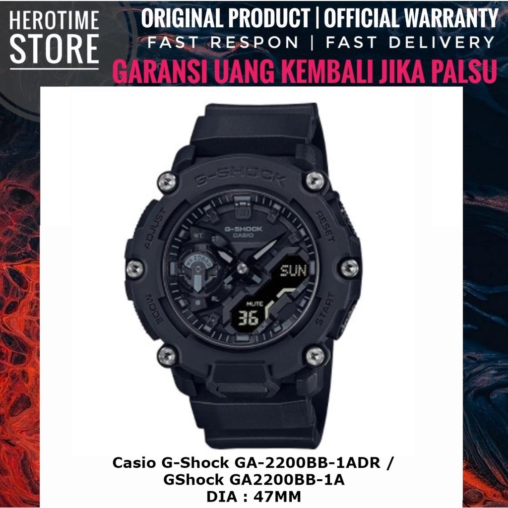 Casio G-Shock GA-2200BB-1ADR / GShock GA2200BB-1A Jam Tangan Analog Pria Garansi Resmi ORIGINAL
