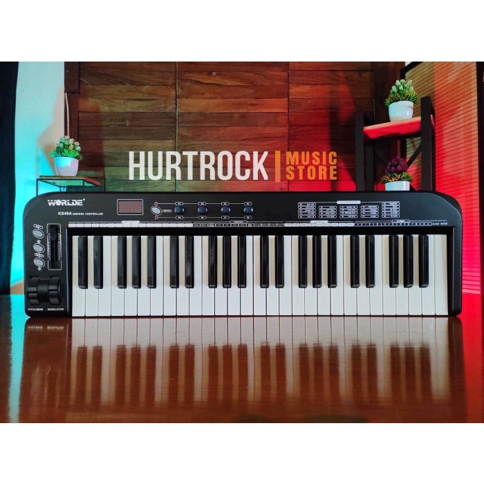 {suhadistore} Worlde KS49A Midi Controller 49 Keys Diskon
