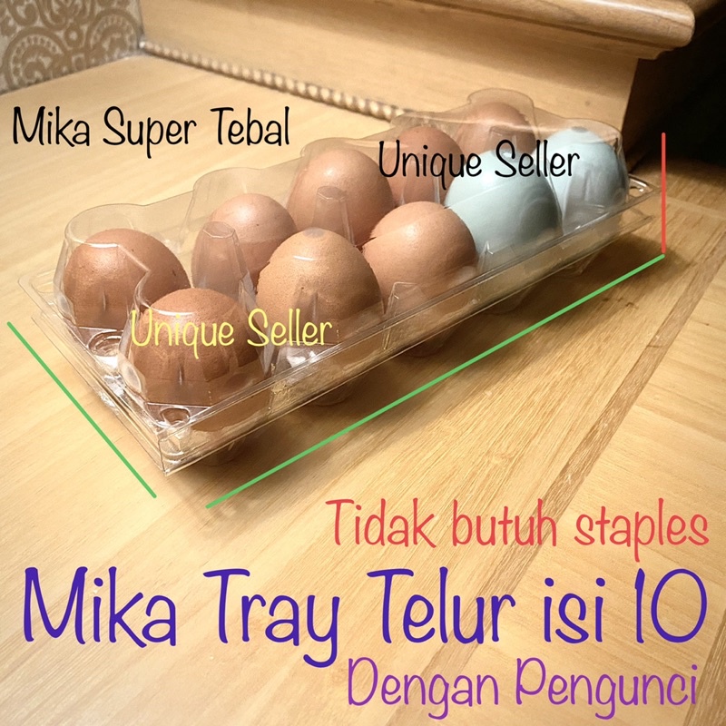 Tray Telor Mika isi 10 dengan Pengunci MINIMAL PEMBELIAN 25 PCS / Tray Telor Plastik Kancing isi 10 / Mika Telor isi 10 dengan Kancing Pengunci / Tray Telur isi 10 dengan kancing Pengunci