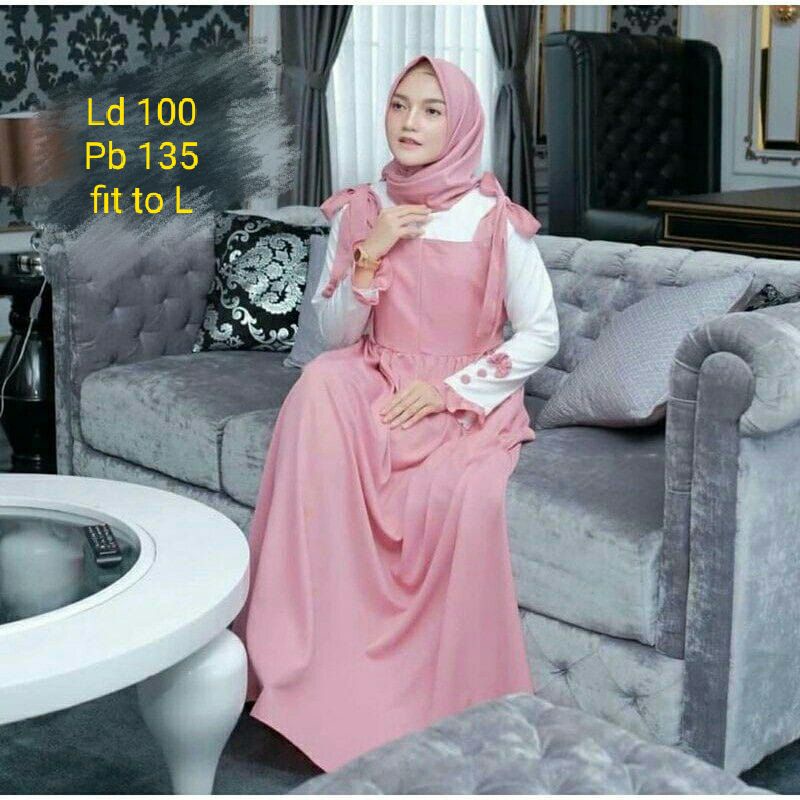 gamis kiva gamis dress anak usia tanggung baju muslim anak ABG muslim kekinian dress modern baju gam