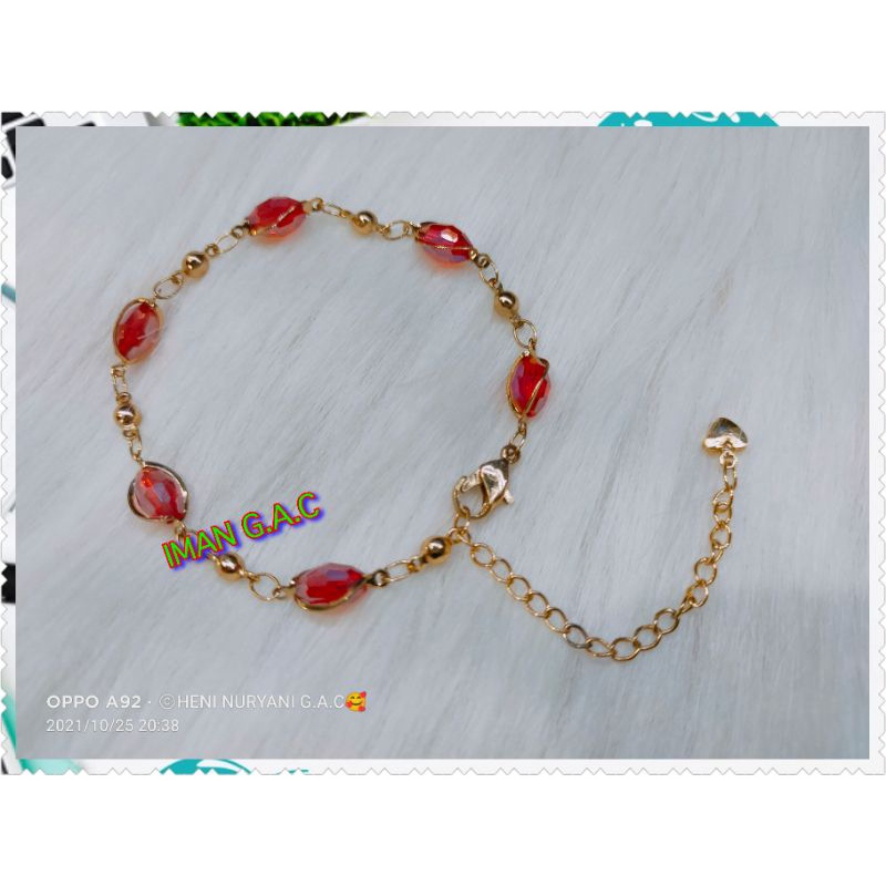 Gelang Xuping gold gelang tangan dewasa rantai giok/gelang Xuping batu giok 24k warna emas/gelang rhodium batu giok