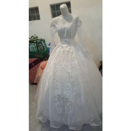 Gaun Akad / Gaun Gamis Walimah / Dress Pengantin / Baju Pengantin / Gaun Pengantin / wedding dress m