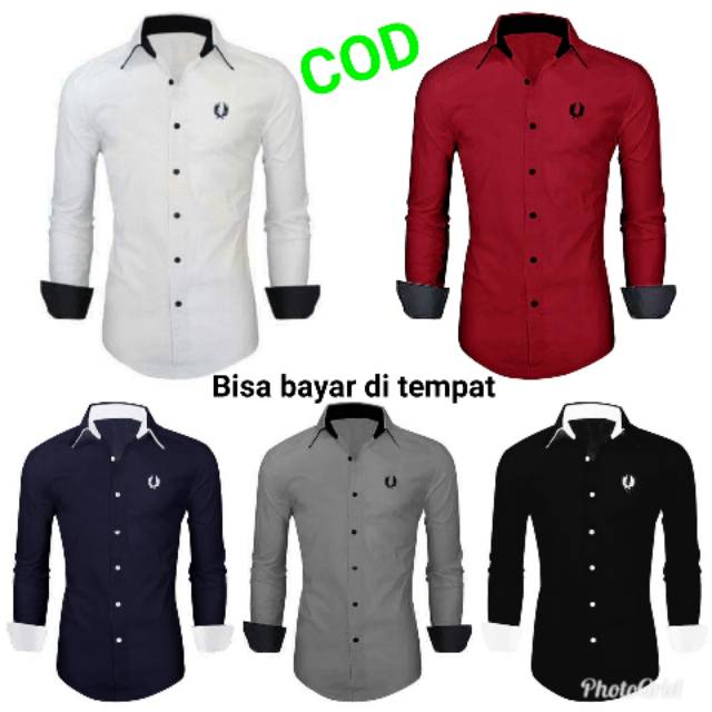 TOTOTAshop.Kemeja DABINO pria slimfit.bahan cotton stretch premium.variasi Logo si Dada Bordir halus