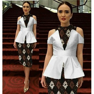 vc AULIA batik putih " pakaian dress wanita