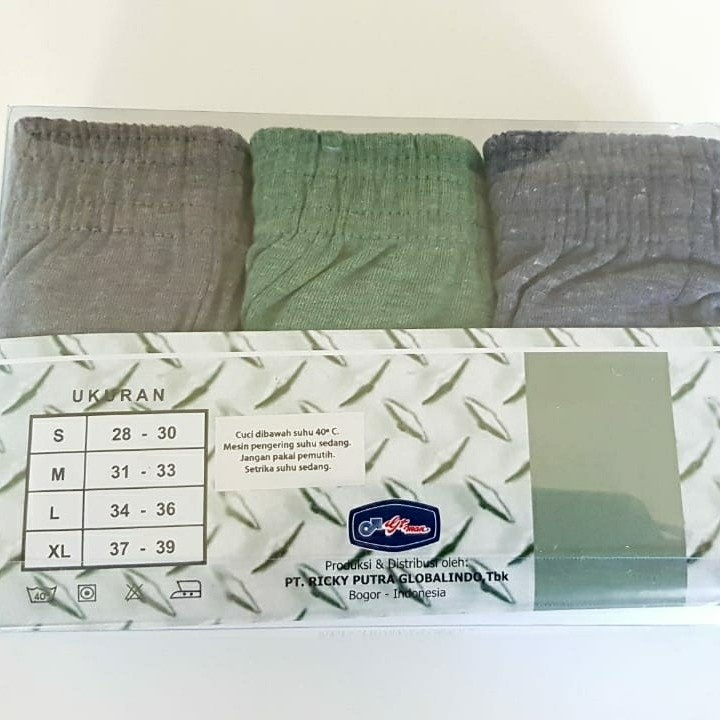 GT Man GMY - Celana Dalam Underwear Brief Pria - 1 Box isi 3 Mix Warna