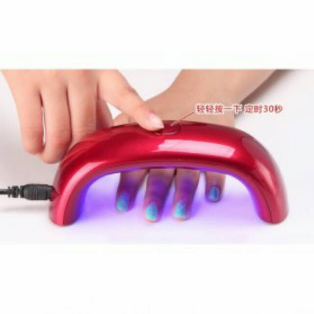 Pengering Kutek Kuku Mini LED Nail Lamp Rainbow Light Therapy Armor Red