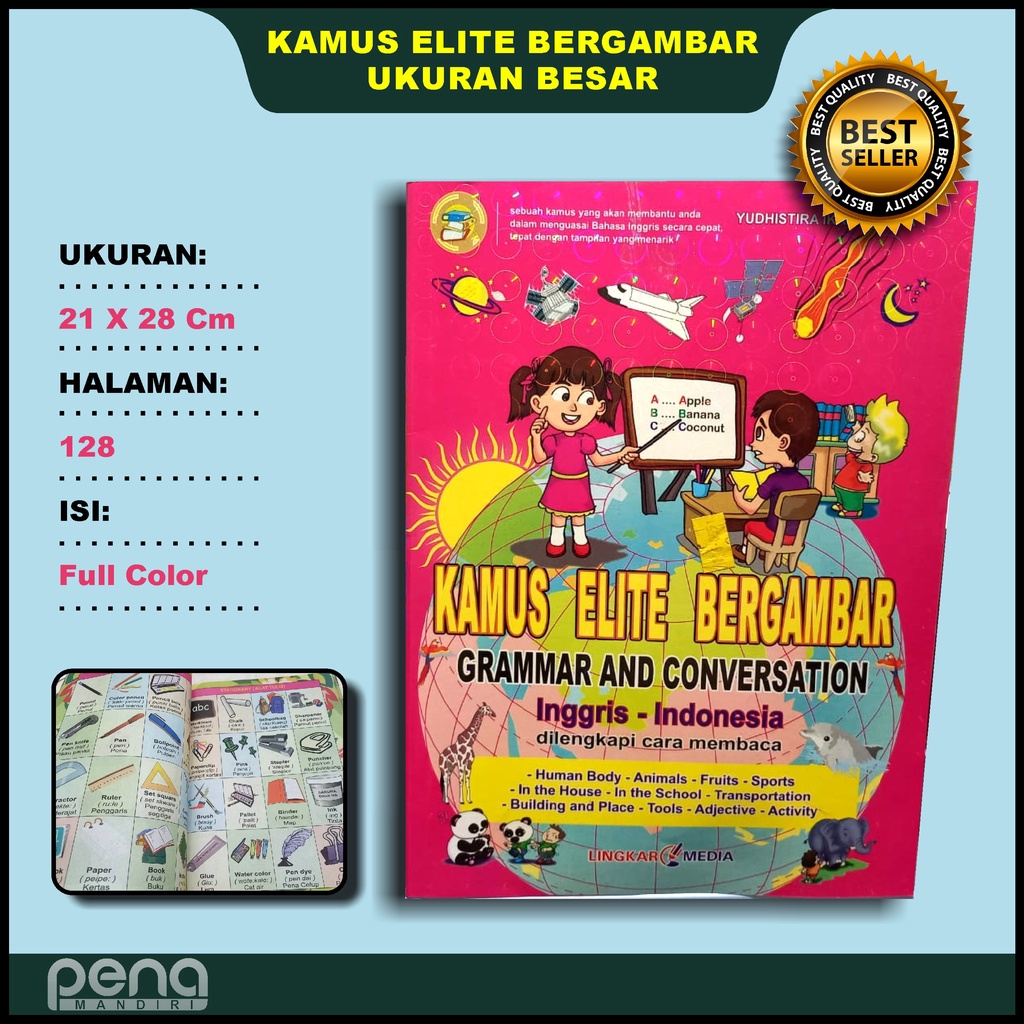 Buku Anak - Kamus Elite Bergambar (Bahasa Inggris - Bahasa Indonesia)