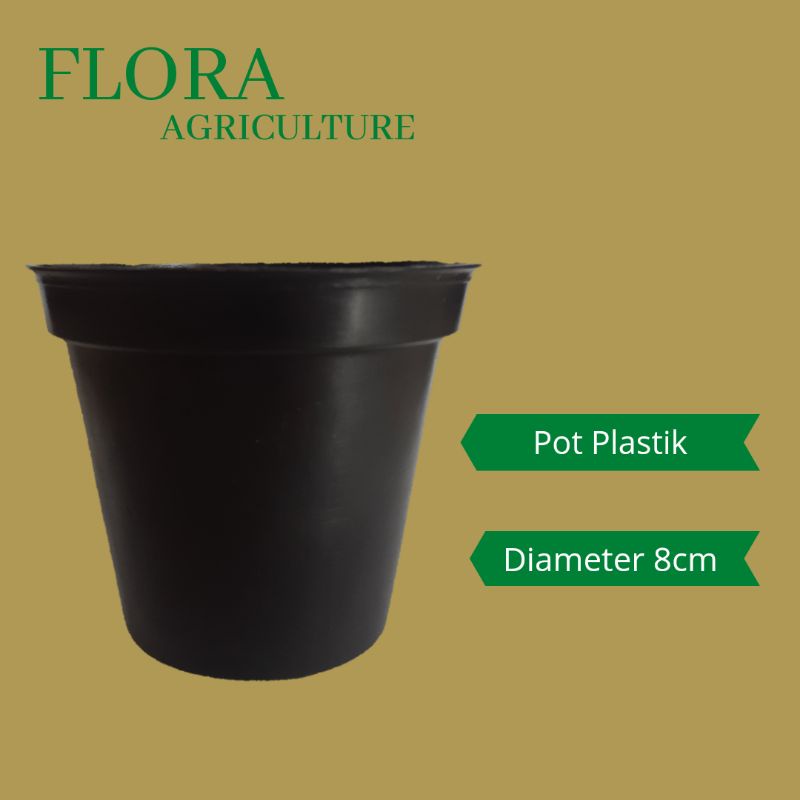 Pot Hitam 8cm Pot Plastik Pot Bunga Pot Kaktus Pot Sukulen