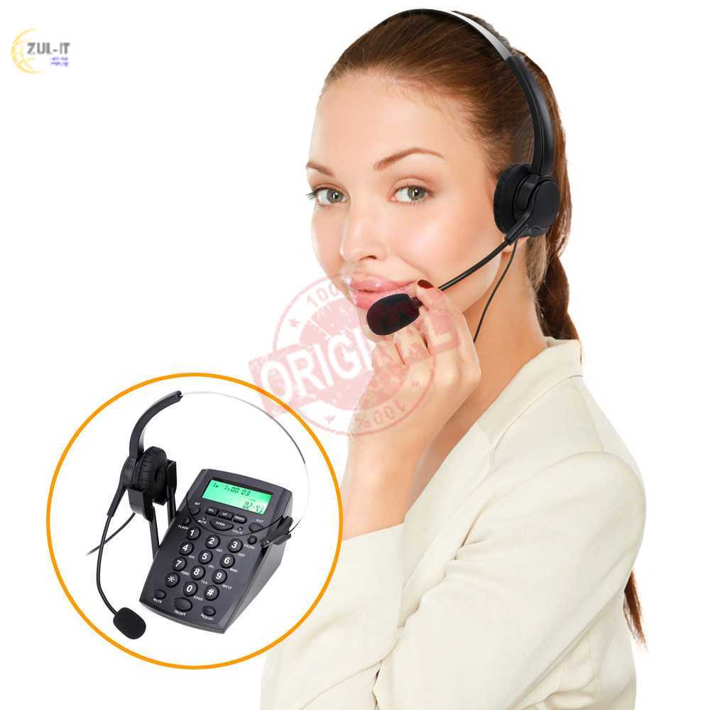Voicejoy Telephone Desk HT500 with Headset Handsfree Call Center VH500