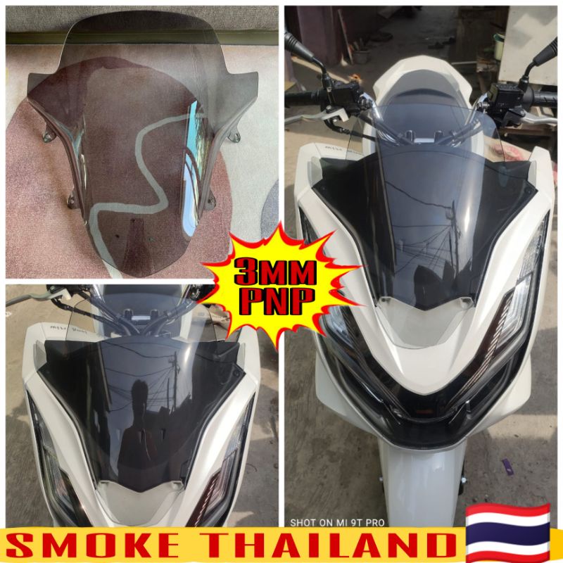 visor pcx 160 hitam pekat 3MM - windshield pcx 160 smoke thailand Di jamin presisi