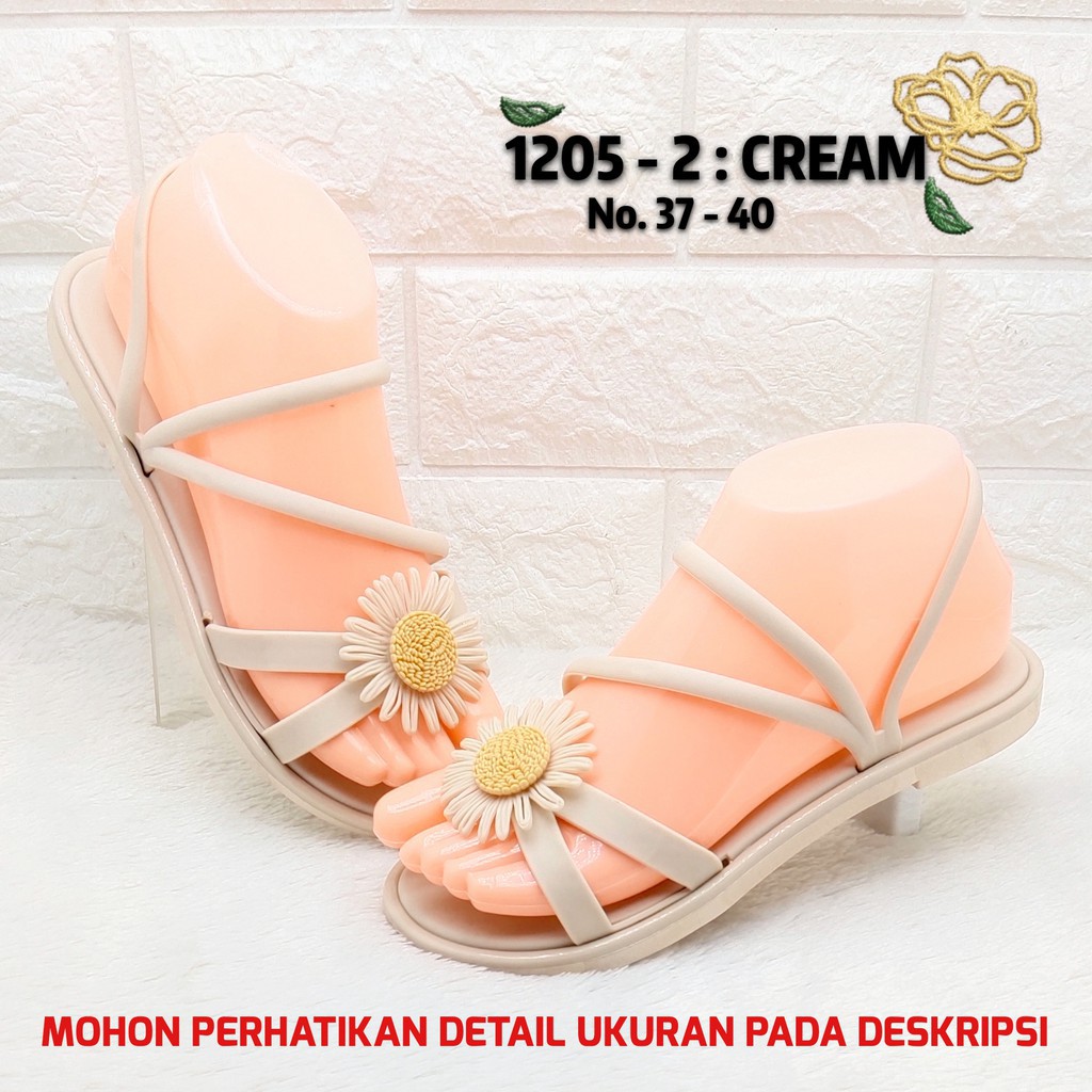 Balance 1205 2 Sandal Jelly Tali Impor Bunga Matahari Original Empuk Lentur Cantik Nice Diskon Murah